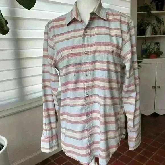 Lucky Brand Other - Lucky Brand Dungarees Men's Striped 100% Cotton  Shirt, Long Sleeve,  Medium